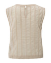 YAYA - Embroidered Top with Rib Design in Off White