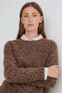 YERSE - Animal Print Sweater in Chocolate