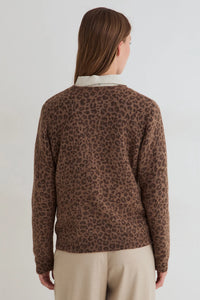 YERSE - Animal Print Sweater in Chocolate