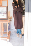 Lyla & Luxe - Jimmi - Long Coat with pockets in Chocolate