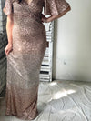 Teri Jon -  Flutter Sleeve Sequin Gown