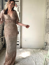 Teri Jon -  Flutter Sleeve Sequin Gown