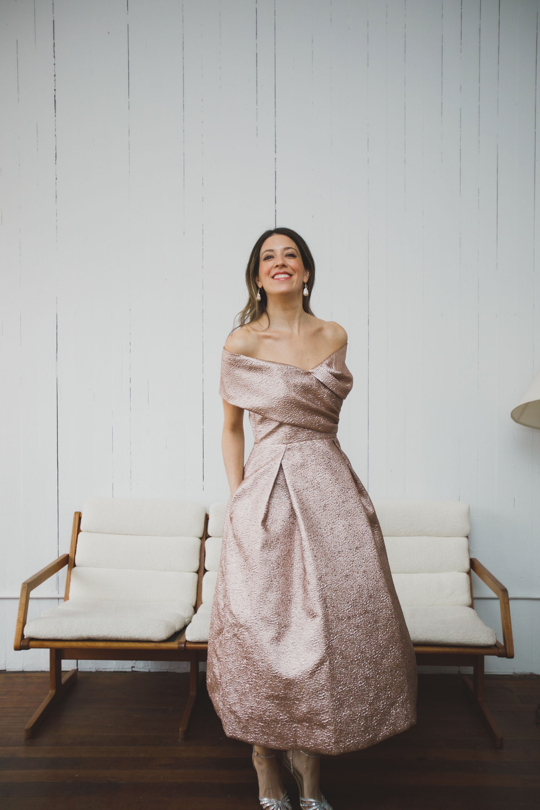 Teri jon off the shoulder cocktail dress 2025