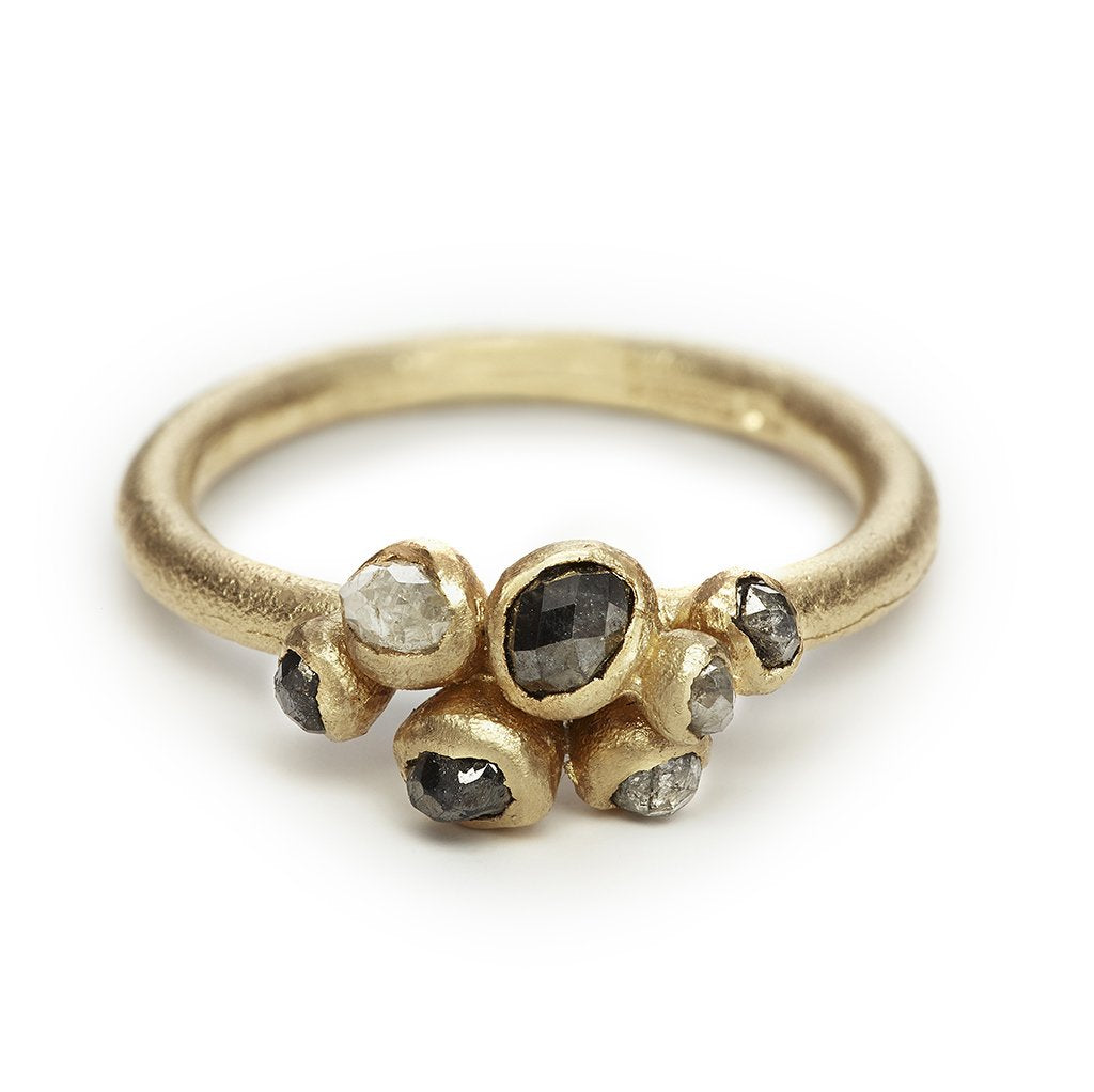 Ruth Tomlinson - Grey Diamond Cluster Ring - Bernstein & Gold