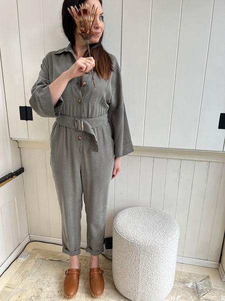 Iris Setlakwe - Front Buttoned Jumpsuit - Olive