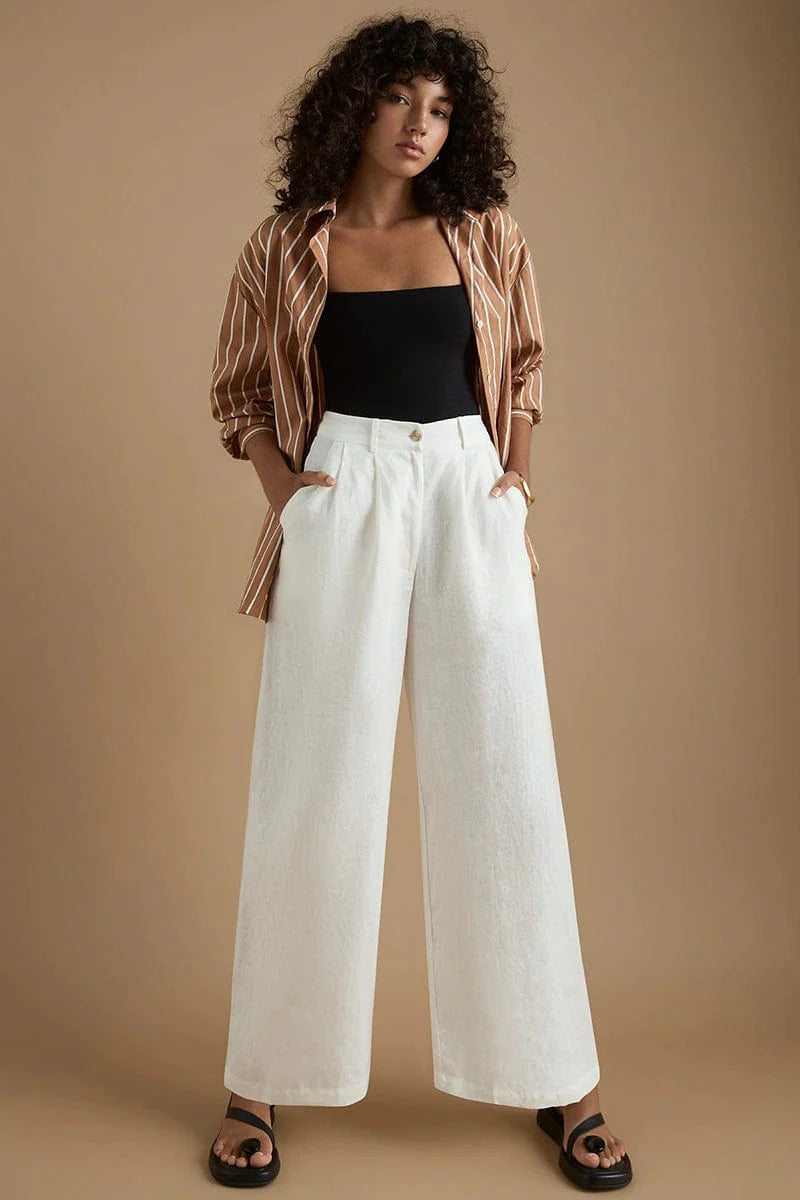 Spring Things Up Golden Yellow Belted Wide-Leg Pants  Wide leg pants,  Yellow linen pants, Yellow pants outfit
