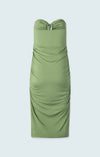 Iris Setlakwe - Halter dress Shirred Skirt in Pistachio