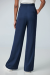 Iris Setlakwe - High waist pant with front pleats in Navy Satin