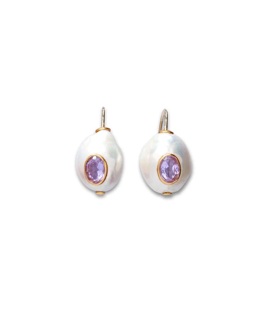 Lizzie Fortunato - Pearl Pablo Earrings in Pink Amethyst