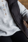 Lyla & Luxe - Aubree - Waffle Henley sweater in light grey