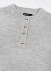 Lyla & Luxe - Aubree - Waffle Henley sweater in light grey