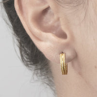 Ruth Tomlinson - Double Beaded Gold Hoops