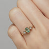 Ruth Tomlinson - Emerald Filigree ring with antique daimond