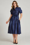 TERI JON - Coreen - Metallic Jacquard Shirt Dress