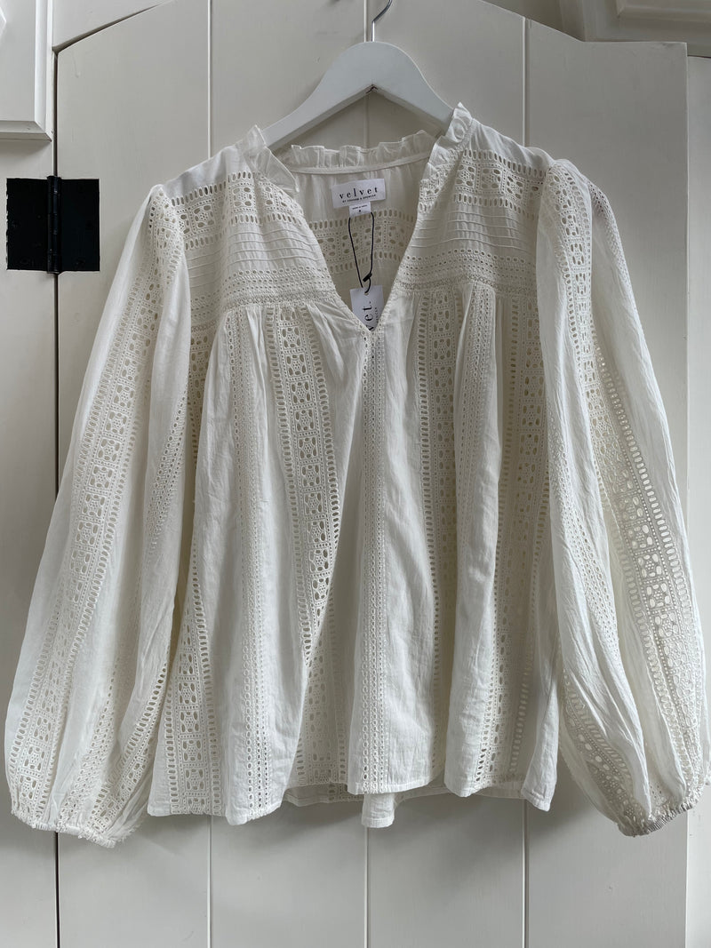 Velvet - Jordyn - Embroidered Cotton Blouse